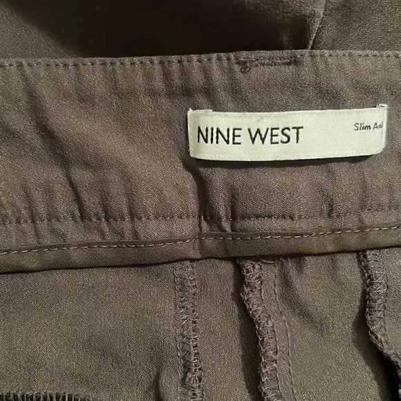 Nine West Women's Gray Classic Stretch Slim Trouser Ankle Pants - Picture 7 of 8